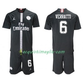 Divisa di Calcio Paris Saint Germain Verratti 6 Jodan Giallo Bambino Terza 2018/2019